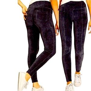 Athleta Sz M, Dark Grey HR Cord Metro Legging, EUC